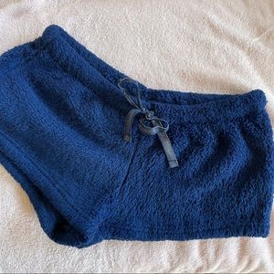Navy Blue Fuzzy Shorts by PJ Couture